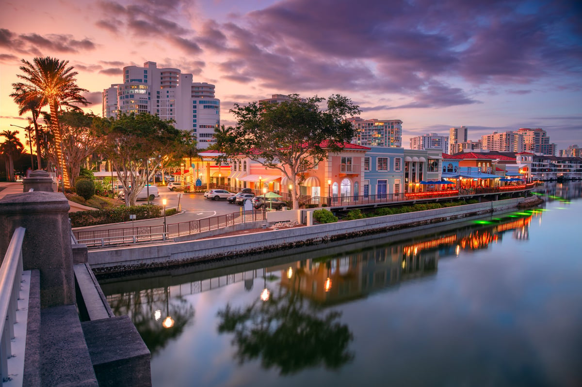 Coastal waterfront at sunset near Englewood, Florida